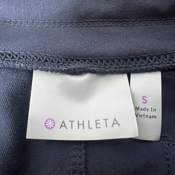 ATHLETA Women's Size Small Navy Joggers Zip Pockets Tapered Leg Stretch Material - Picture 7 of 8
